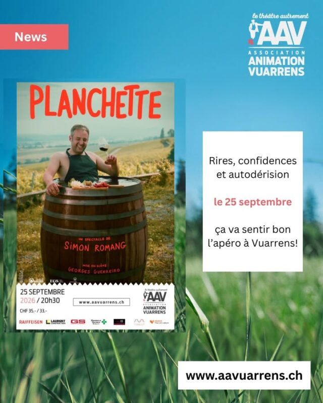 Pour ouvrir notre saison en beauté, offrez-vous une dose de rire et de terroir avec -Planchette- de Simon Romang #echallenstourisme #grandesalledevuarrens #vuarrens #aavuarrens #simonromang